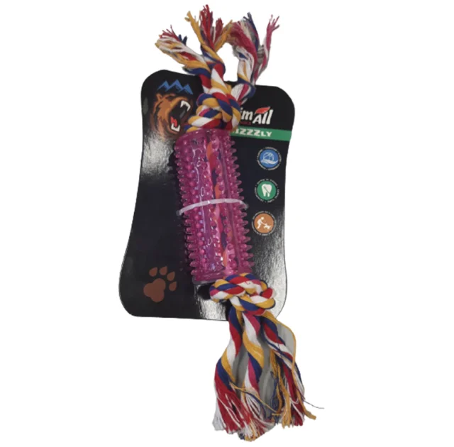 Игрушка AnimAll GrizZzly дентал, Тунель с канатом, для собак, 23.3×4 см