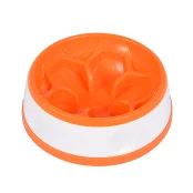 Миска-цветок AnimAll для медленного кормления, круглая, 300 мл, оранжево-белая