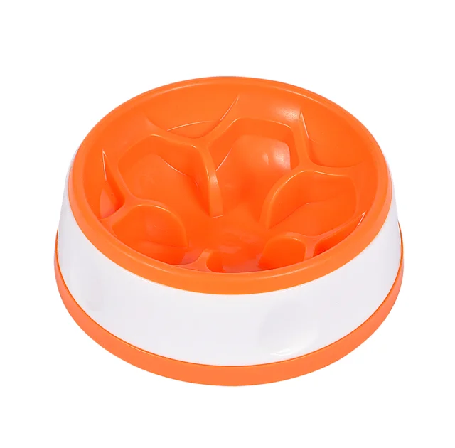 Миска-цветок AnimAll для медленного кормления, круглая, 300 мл, оранжево-белая