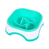 Миска-цветок AnimAll для медленного кормления, квадратная, 600 мл, мятная