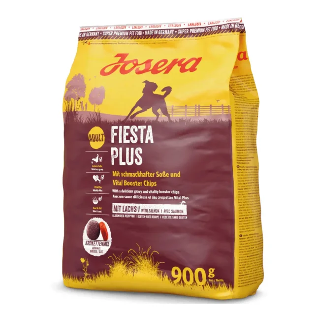 Сухой корм Josera Adult Fiesta Plus для взрослых привередливых собак, с дополнительными крокетами, 900 г