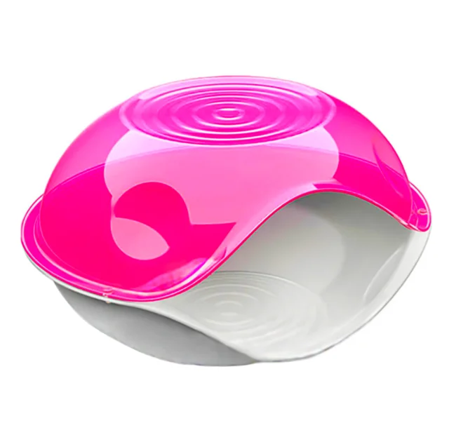 Домик-пещера Georplast Transparent для кошек и собак, 57×48×32 см, розовый