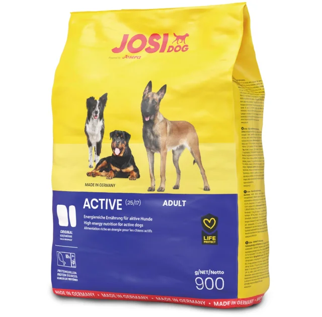 Сухий корм Josera JosiDog Active для активних дорослих собак, з птахом, кукурудзою і рисом, 900 г