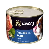 Вологий корм Savory Puppy Chicken&Rabbit для цуценят, курка з кроликом, 200 г Вологий корм Savory Puppy Chicken&Rabbit для цуценят, курка з кроликом, 200 г