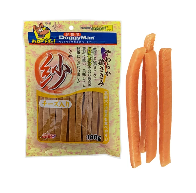 Лакомство DoggyMan Soft Chicken Strips Cheese, куриные палочки с сыром, для собак, 180 г