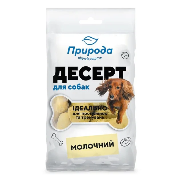 Лакомство Природа Десерт для собак, молочный, 100 г