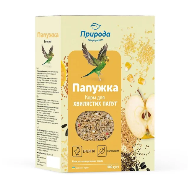 Корм Природа Папужка Энергия для волнистых попугаев, 500 г