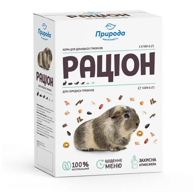 Корм Природа Рацион для средних грызунов, 1.5 кг