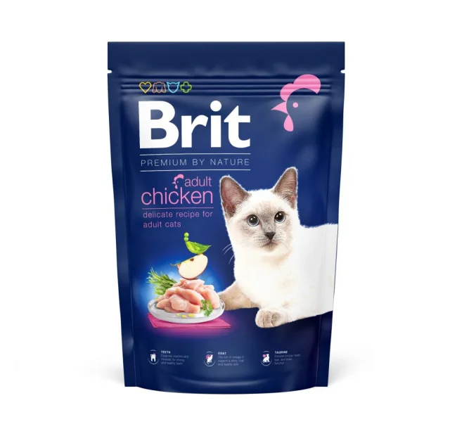 Сухой корм Brit Premium By Nature для взрослых котов, с курицей, 800 г
