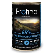 Вологий корм Profine Dog для собак, з куркою та курячою печінкою, 400 г