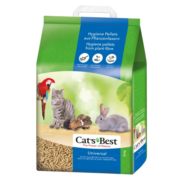 Древесный наполнитель Cat's Best Universal для домашних животных, 11 кг (20 л)