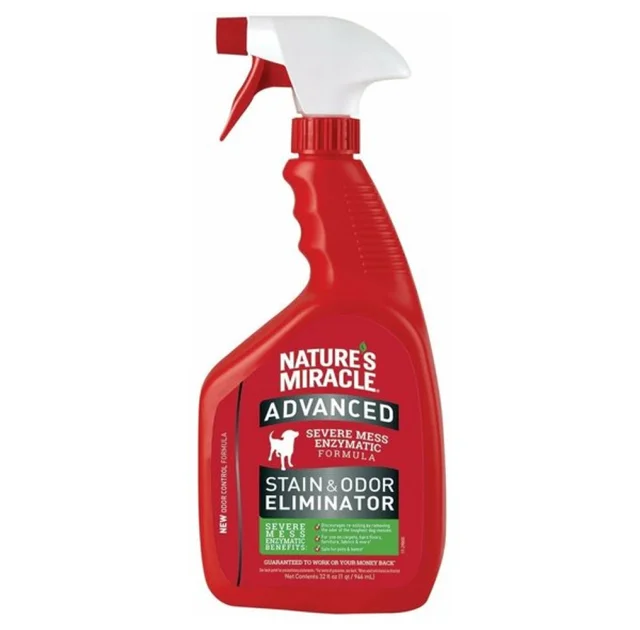 Спрей 8in1 Nature`s Miracle Dog Stain&Odor Eliminator усиленная форма удаления пятен и запахов собак, 946 мл