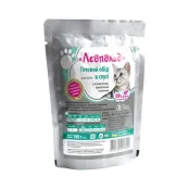 Готовый обед Леопольд в соусе птица, креветки и овощи, для кошек, 100 г