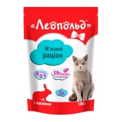 Влажный корм Леопольд Мясной Рацион с кроликом, для кошек, 100 г