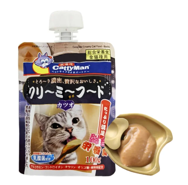 Вологий корм CattyMan Complete Creamy Food Bonito для котів, крем-суп з макреллю, 100 г