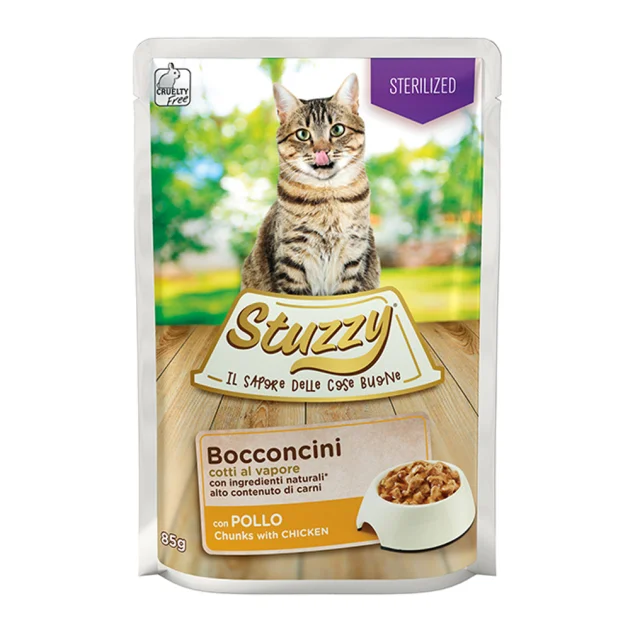 Влажный корм Mister Stuzzy Cat Sterilized Chicken с курицей в соусе, для стерилизованных кошек, 85 г