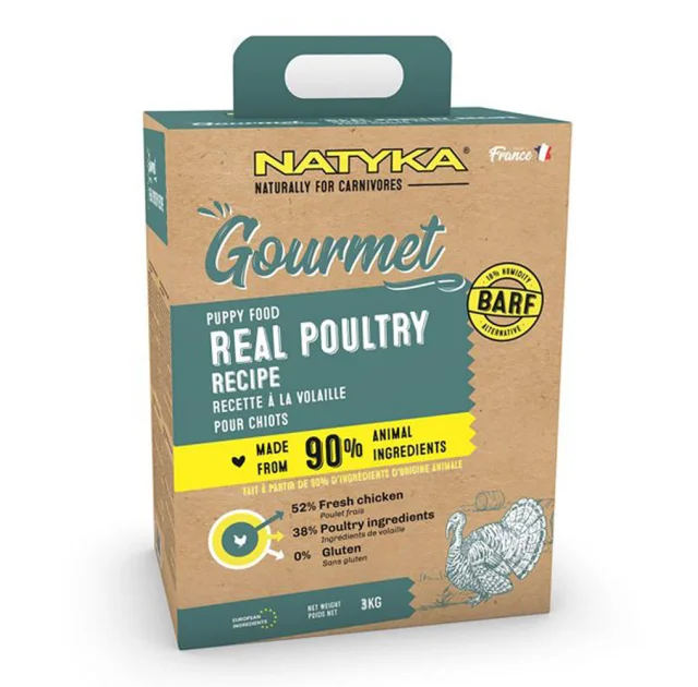 Полувлажный корм Natyka Gourmet Puppy Poultry для щенков, рецепт из птицы, 3 кг