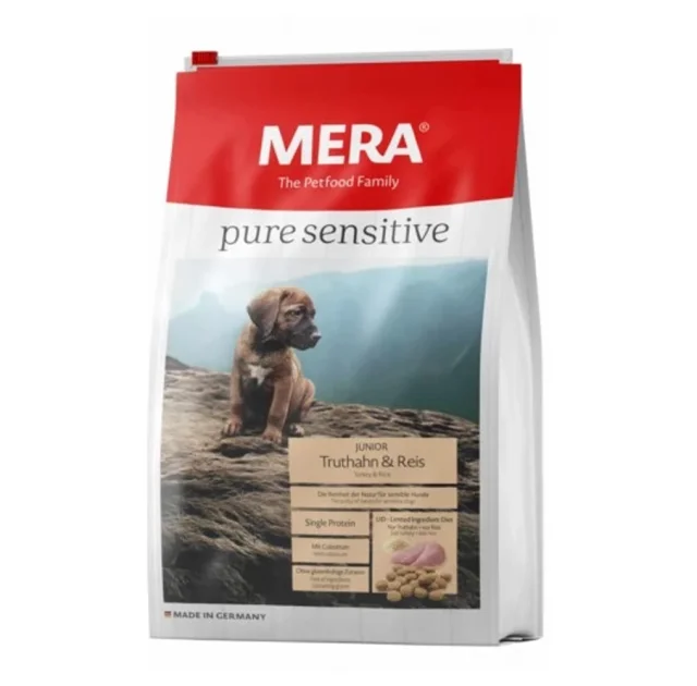 Сухой корм Mera Pure Sensitive Junior Truthahn&Reis для щенков, с мясом индейки и рисом, 1 кг