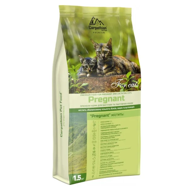 Сухой корм Carpathian Pet Food Pregnant для беременных и лактирующих кошек всех пород, с курицей, 1.5 кг