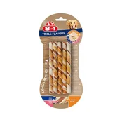 Ласощі для собак 8in1 Triple Flavour плетені палички, з яловичиною, 10 шт