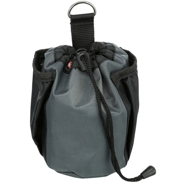Сумка для прогулок с собакой Trixie Baggy, нейлон/полиэстер, черная/серая, 8 х 15 см