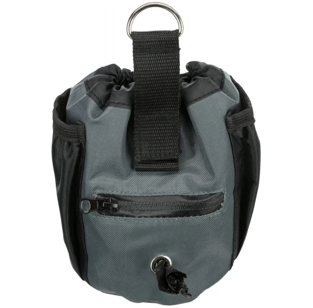 Сумка для прогулок с собакой Trixie Baggy, нейлон/полиэстер, черная/серая, 8 х 15 см