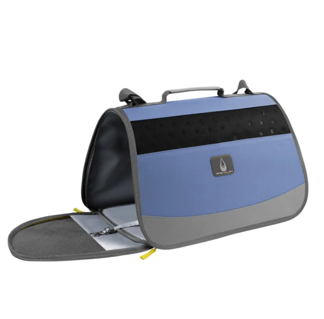 Сумка-переноска Collar для собак и кошек весом до 6 кг, нейлон, серая, 42×24×26 см