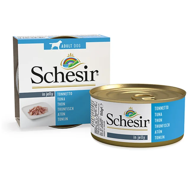 Консерви Schesir Tuna натуральні, для собак, тунець в желе, банку 150 г