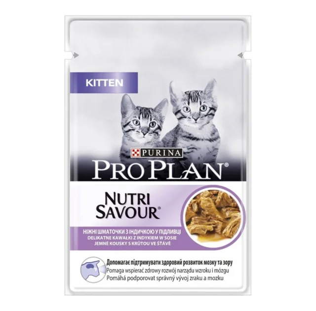 Влажный корм Purina Pro Plan Cat Nutrisavour Kitten для котят, с индейкой, 85 г