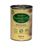 Вологий корм Baskerville для котів, курча з рисом, 400 г