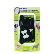 Нейлонова шлея Coastal Bone Combo для собак, чорна, 0.8×25-35 см