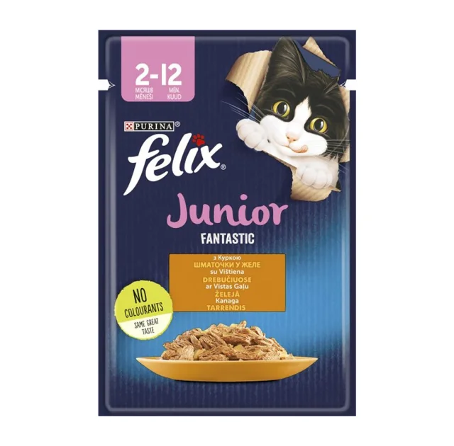 Влажный корм Purina Felix Fantastic Junior для котят, с курицей, 85 г