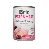 Консерви Brit Paté & Meat Puppy, для цуценят, з індичкою і куркою, 400 г