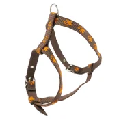 Шлейка Cristel для собак, 20 мм / 32-38 см / 50-60 см, нейлон, коричневая, оранжевый след