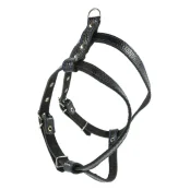 Шлейка Cristel для собак, кожа зенит, лакированная, "пикинеса", 14 мм / 30-40 см / 38-48 см, чёрный