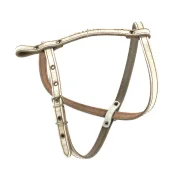 Шлейка Cristel для собак, кожа зенит, лакированная, прошитая, 12 мм / 32 см / 38-48 см, белый