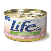 Консерва LifeCat Tuna With Shrimps для кошек от 6 месяцев, с креветками и тунцем, 85 г