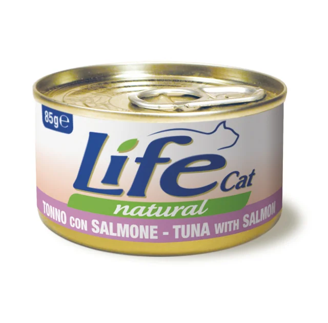 Консерва LifeCat Tuna With Salmon для кошек от 6 месяцев, с тунцом и лососем, 85 г