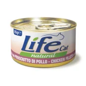 Консерва LifeCat Chicken Fillets With Ham для кошек от 6 месяцев, с куриным филе и ветчиной, 85 г