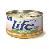 Консерва LifeCat Chicken Fillets With Shrimps для кошек от 6 месяцев, с куриным филе и креветками, 85 г