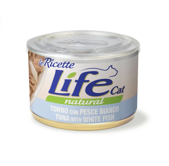 Консерва LifeCat Tuna With White Fish для кошек от 6 месяцев, с тунцом и белой рыбой, 150 г