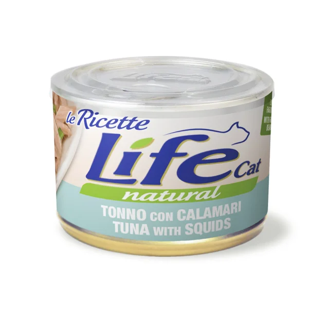 Консерва LifeCat Tuna With Squids для кошек от 6 месяцев, с тунцом и кальмарами, 150 г