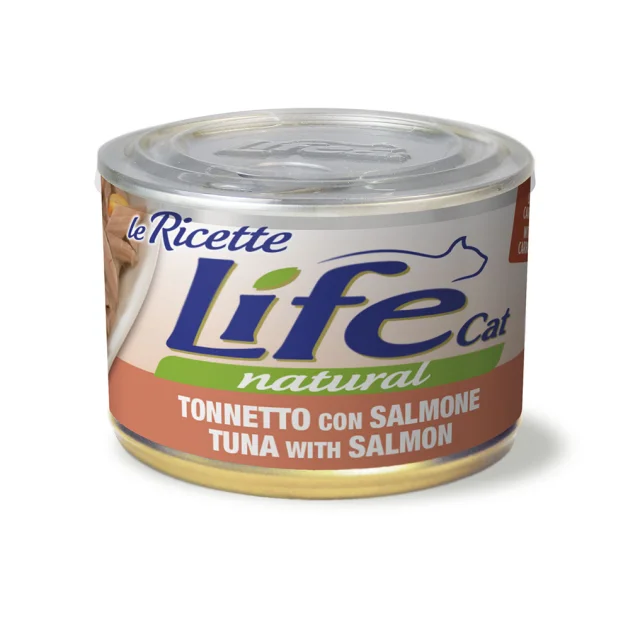 Консерва LifeCat Tuna With Salmon для кошек от 6 месяцев, с тунцом и лососем, 150 г