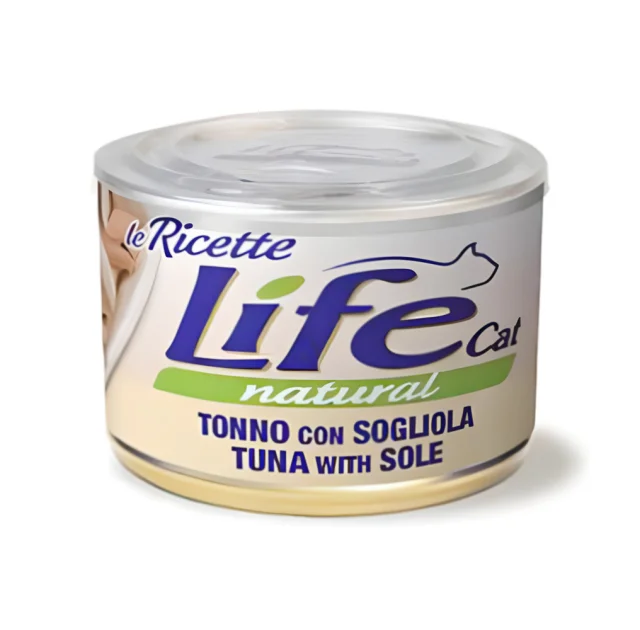 Консерва LifeCat Tuna With Sole для кошек от 6 месяцев, с тунцом и камбалой, 150 г