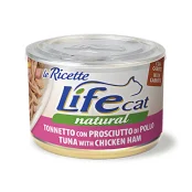 Консерва LifeCat Tuna With Ham для кошек от 6 месяцев, с тунцом и куриной ветчиной, 150 г