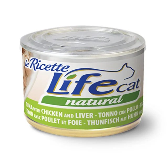 Консерва LifeCat Tuna With Chicken для кошек от 6 месяцев, тунец с куриным филе и печенью, 150 г