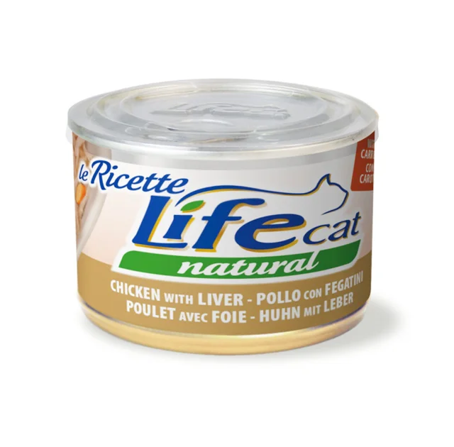 Консерва LifeCat Chicken Liver and Carrots для котів від 6 місяців, курятина з печінкою та морквою, 150 г