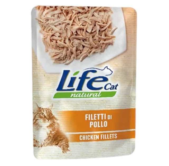 Влажный корм LifeCat Chicken для кошек от 6 месяцев, с куриным филе, 70 г