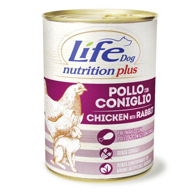 Консерва LifeDog Nutrition Plus Chicken With Rabbit для собак від 6 місяців, з курятиною та кроликом, 400 г