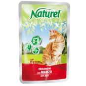 Влажный корм Naturel Beef Chunks In Sause для кошек от 6 месяцев, с кусочками говядины в соусе, 100 г